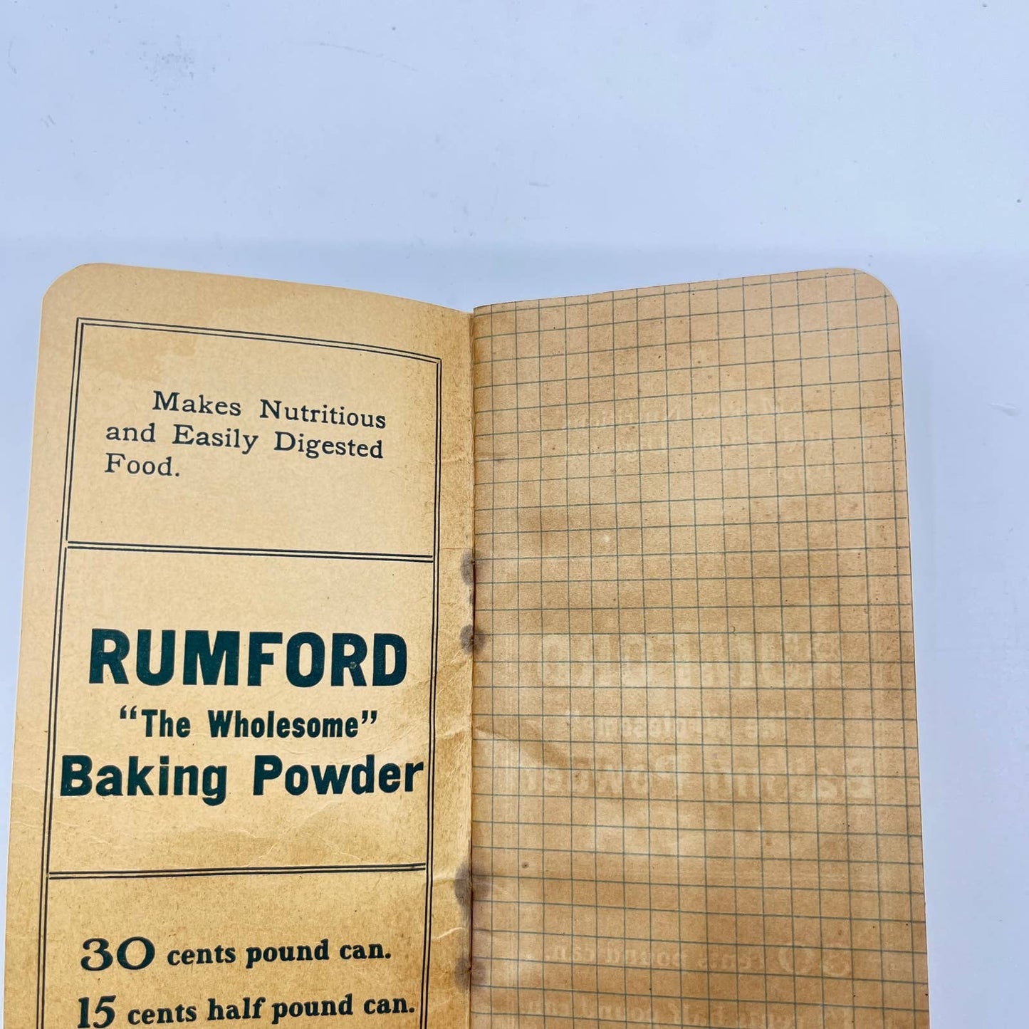 1910s Advertising Memo Book Rumford Baking Powder Providence RI TE1