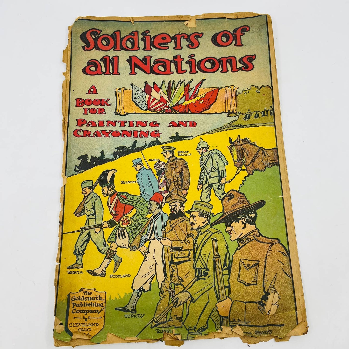 1917 WWI Soldiers of all Nations Coloring Book, Ephemera, Goldsmith TD6