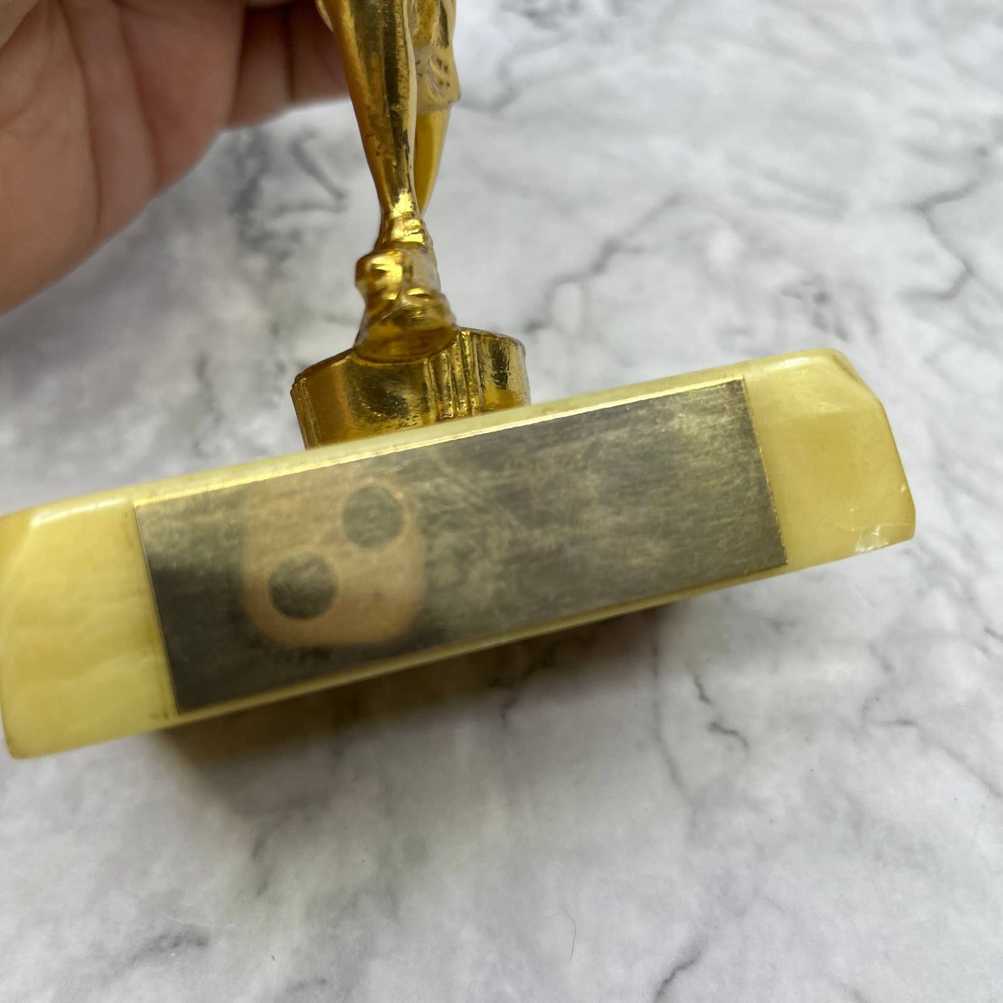Vintage 1950’s Women's Bowling Player Trophy Bakelite base BLANK UNUSED 5.5" TA1