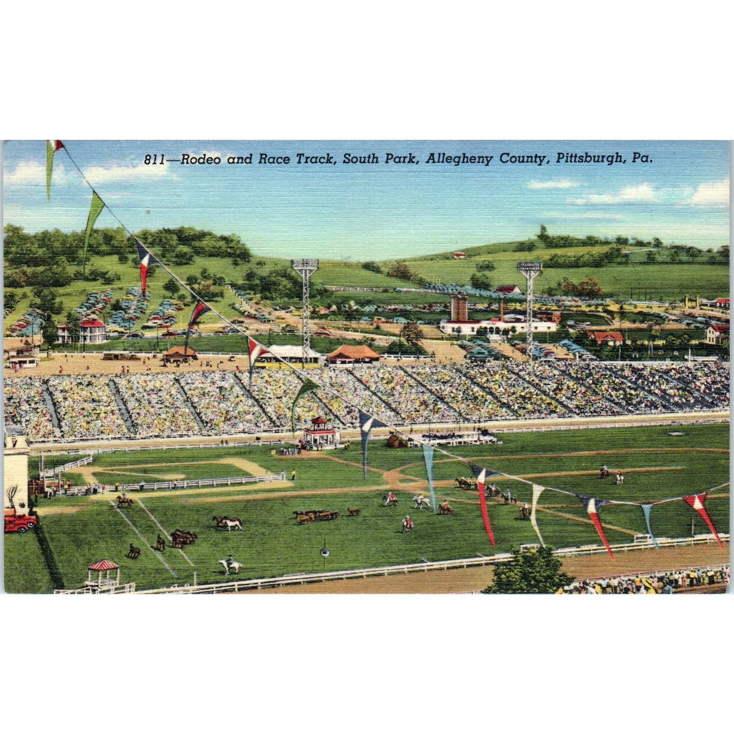 Rodeo & Race Track South Park Allegheny County Pittsburgh PA Postcard TK1-23