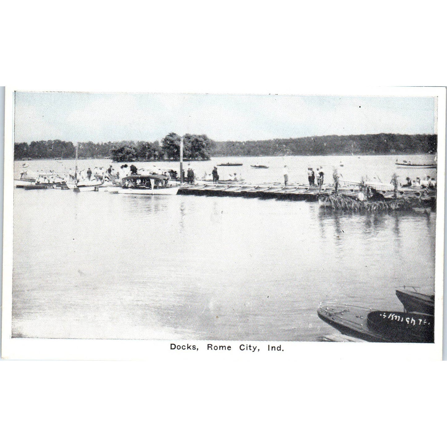 The Docks at Rome City Indiana c1935 - Original RPPC Postcard TJ7-RP3