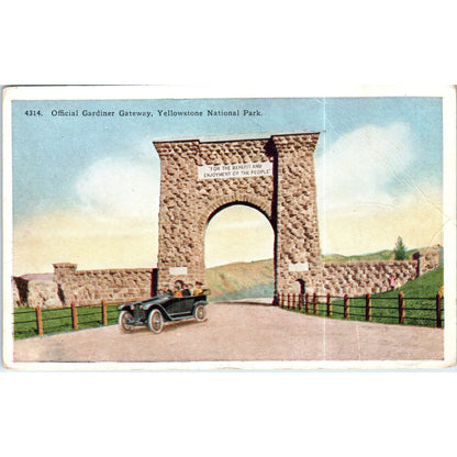 Official Gardiner Gateway Yellowstone Park Original Postcard P2-5