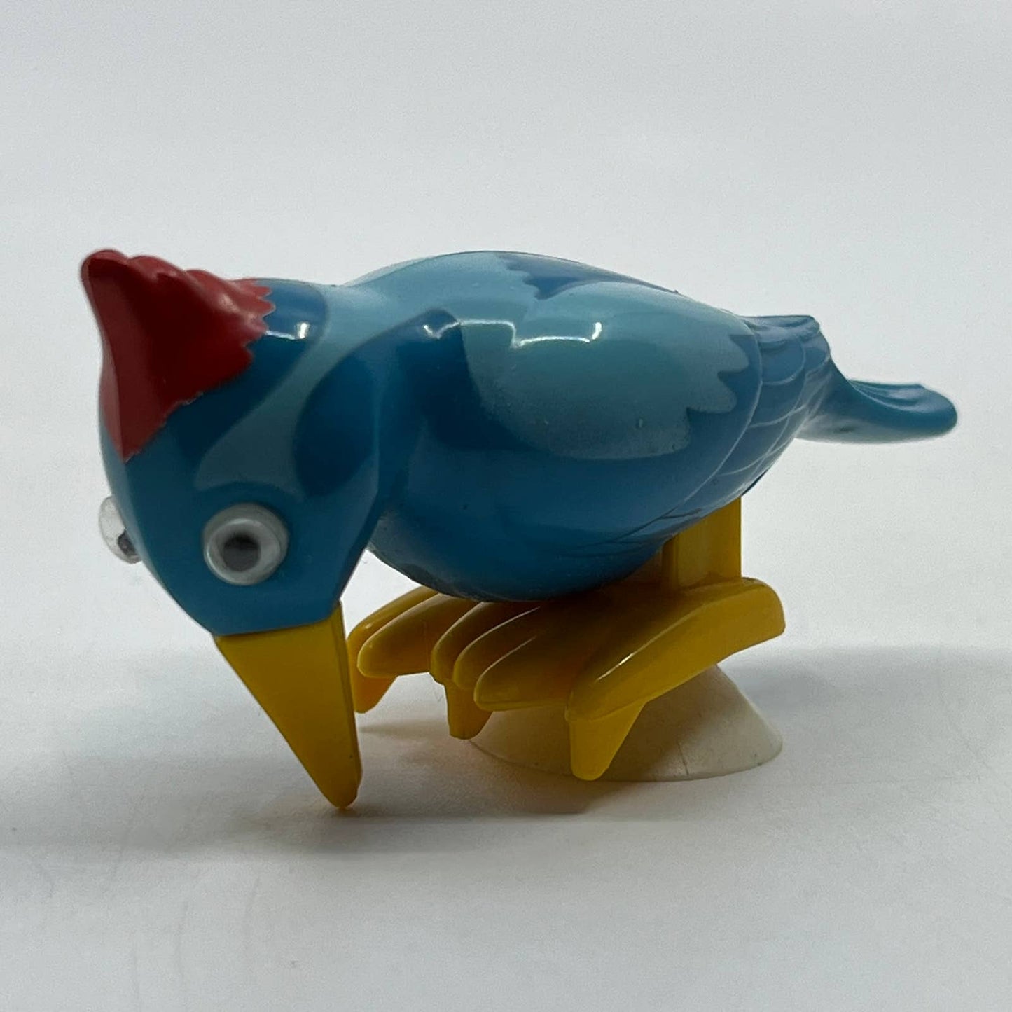 1970s Tomy Pocket Pets Wind Up Suction Cup Woodpecker Blue WORKS SE2