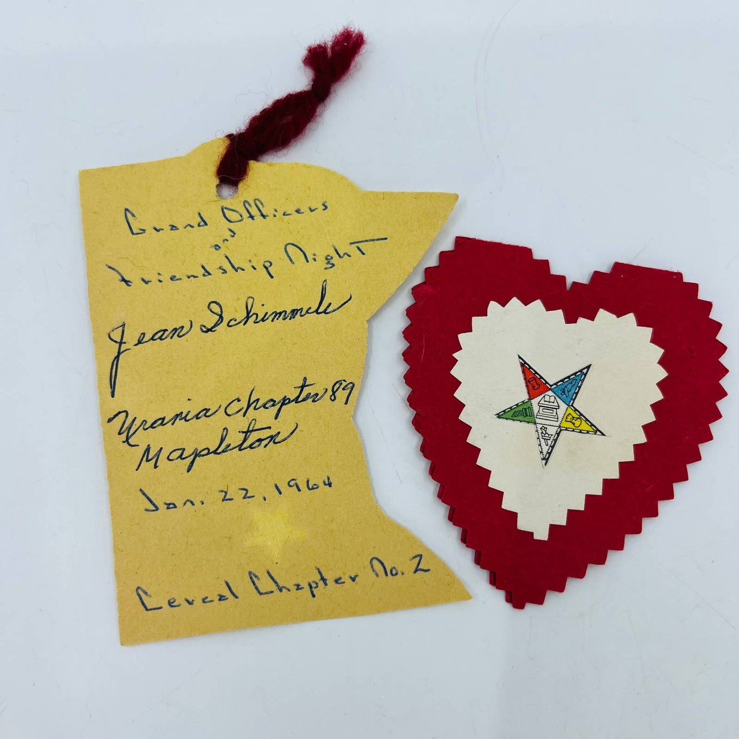 Vintage 1959 & 1964 Order of the Eastern Star Mapleton Minnesota Invitations SB1