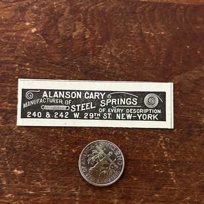 Alanson Cary Steel Springs NY Original Advertisement AD8-P28