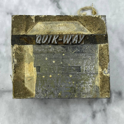 Vintage Printing Letterpress Printers Block Plate Quik-Way TJ516