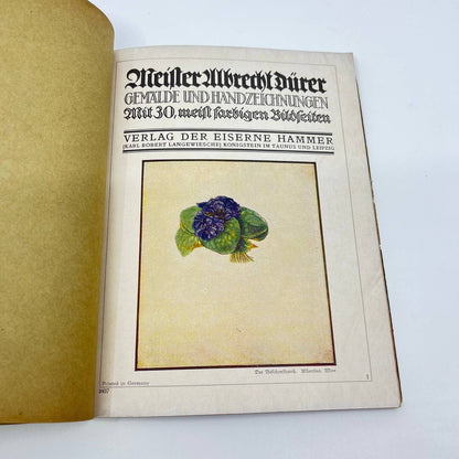 German Art Book Meister Albrecht Dürer Der Eiserne Hammer TF3