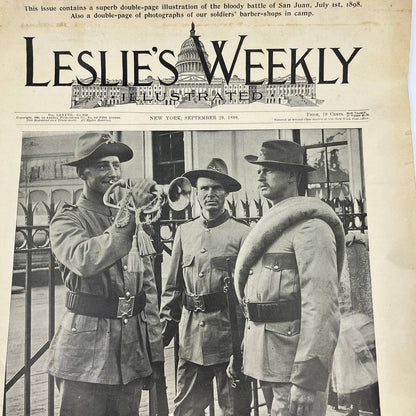 1898 Leslie's Weekly Illustrated Spanish American War Battle of San Juan FL4