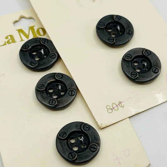 Vintage La Mode Buttons Steampunk Metal w/ Screws 24 5/8 SB5