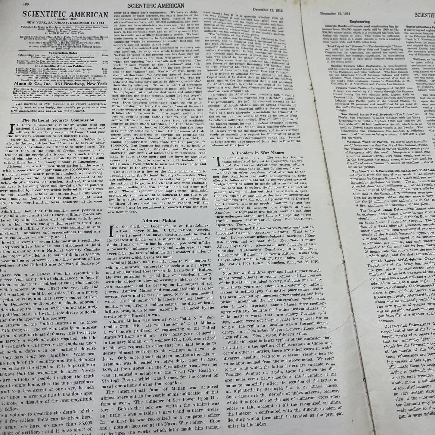 1914 Scientific American February 28 Magazine Unicycle Stabilized Gyroscope TH6