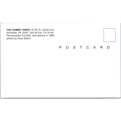 Summit Diner Somerset PA - Original Postcard TJ7-RP2