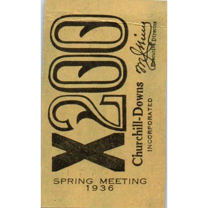 1936 Churchill Downs Spring Meeting 2X200 Ticket SE4