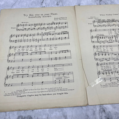 1915 Al Jolson When Sunday Comes to Town Sheet Music ￼TJ4