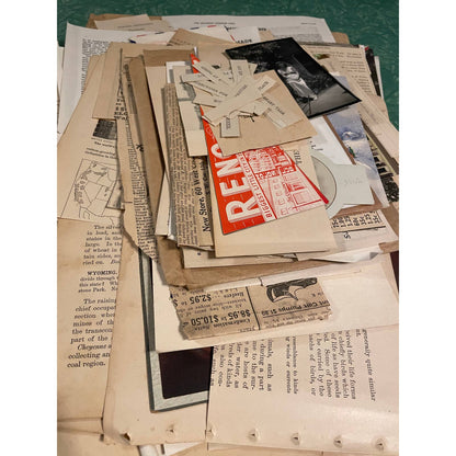 Vintage/Antique Junk Journal Crafting Lot - Approx 2 Lbs - Over 100 Pcs