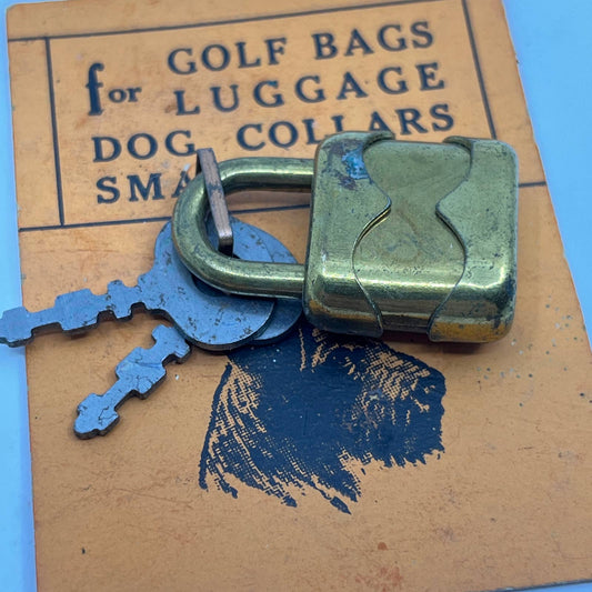 Vintage NOS Padlock For Golf Bags Luggage Dog Collars Small Boxes w/ Keys SD6