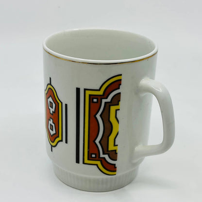 Retro 1970s Brown Tan Earth Tone Stacking Coffee Mug TD7