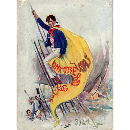 The Flag of John Paul Jones 1916 Brett Lithograph 3.75x5" TK1-21