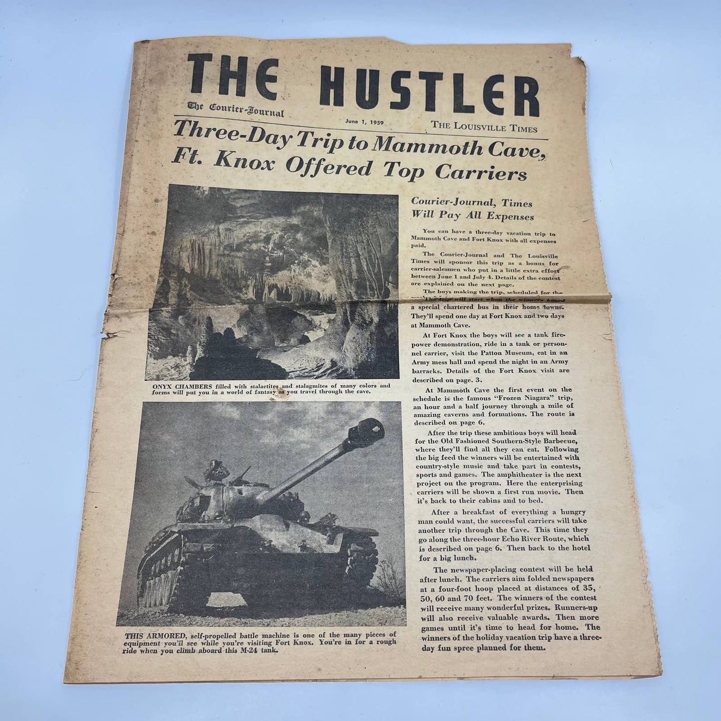 1959 Courier Journal The Hustler Newspaper Fort Knox Mammoth Cave Louisville TE8