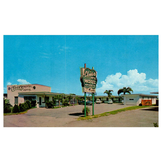 Vintage Postcard - Clover Motel Apartments St. Petersburg Florida TJ6-1