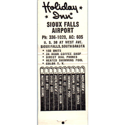 Holiday Inn Holidex System Sioux Falls SD Advertising Matchbook Cover MM9-10