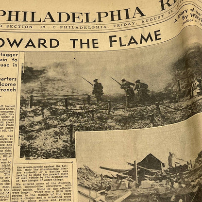 Philadelphia Record Aug-Sept 1934 Clipped Toward the Flame 28th Division WWI