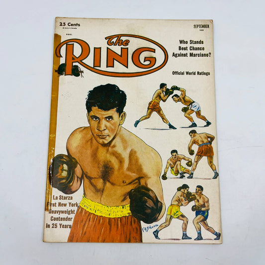 1953 Sept - The Ring Boxing Magazine – La Starza Cover Rocky Marciano TA5