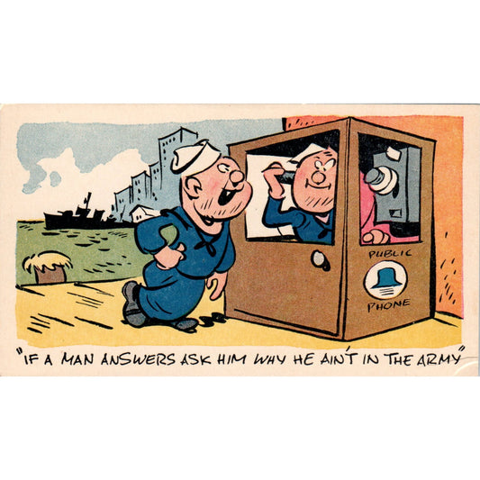 1943 WW2 R.H.D. Corp U.S. Army Comic Original Postcard P1-13-12