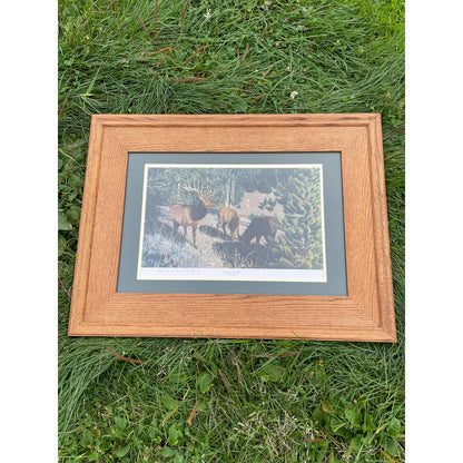 Vintage Signed Framed and Matted Print Patrick Gibbs Hunting “King of the Hill”