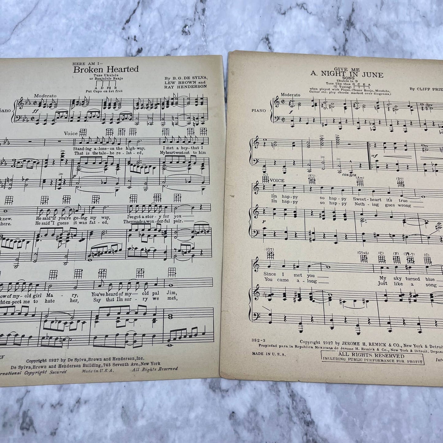 1927 Sheet Music Here I Am Broken Hearted Jack Osterman TH1