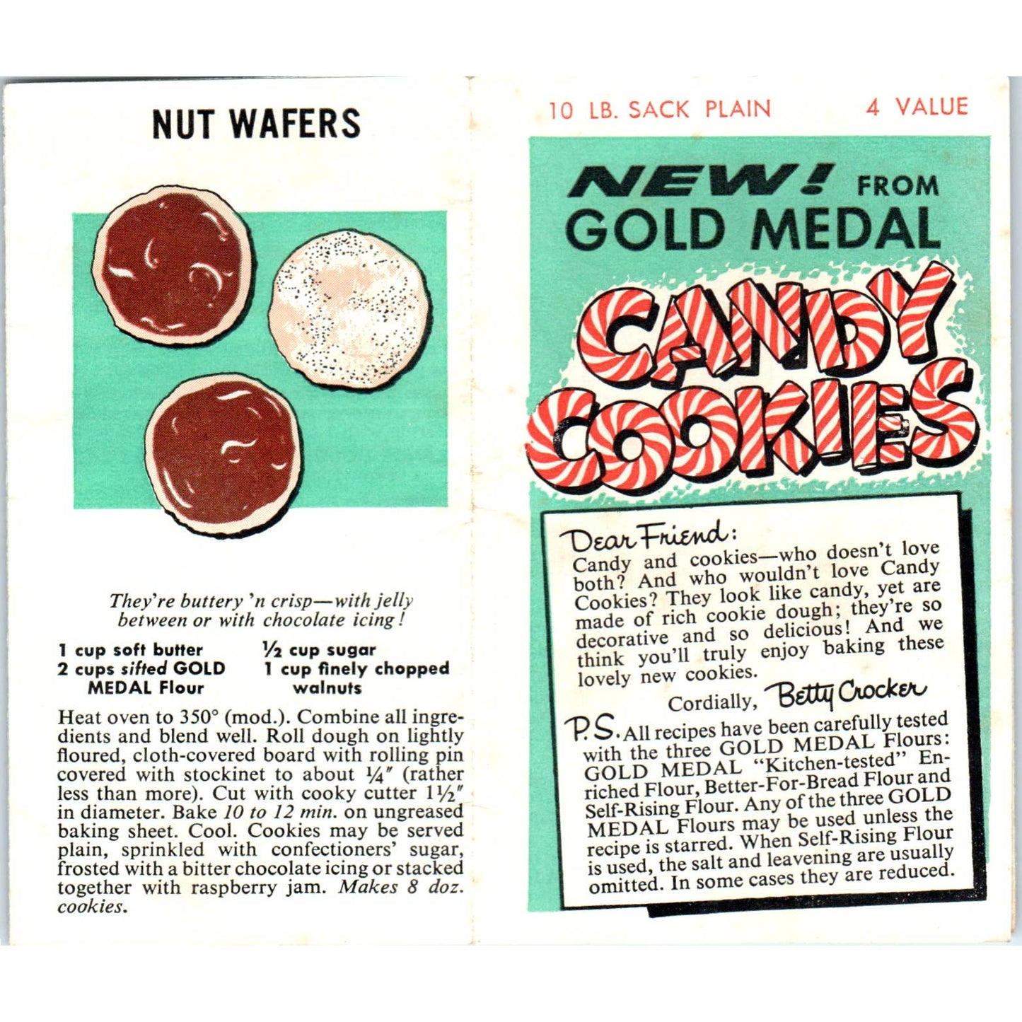 1965 Gold Medal Flour Advertising Recipe Cookbook Booklet Candy Cookies SE4