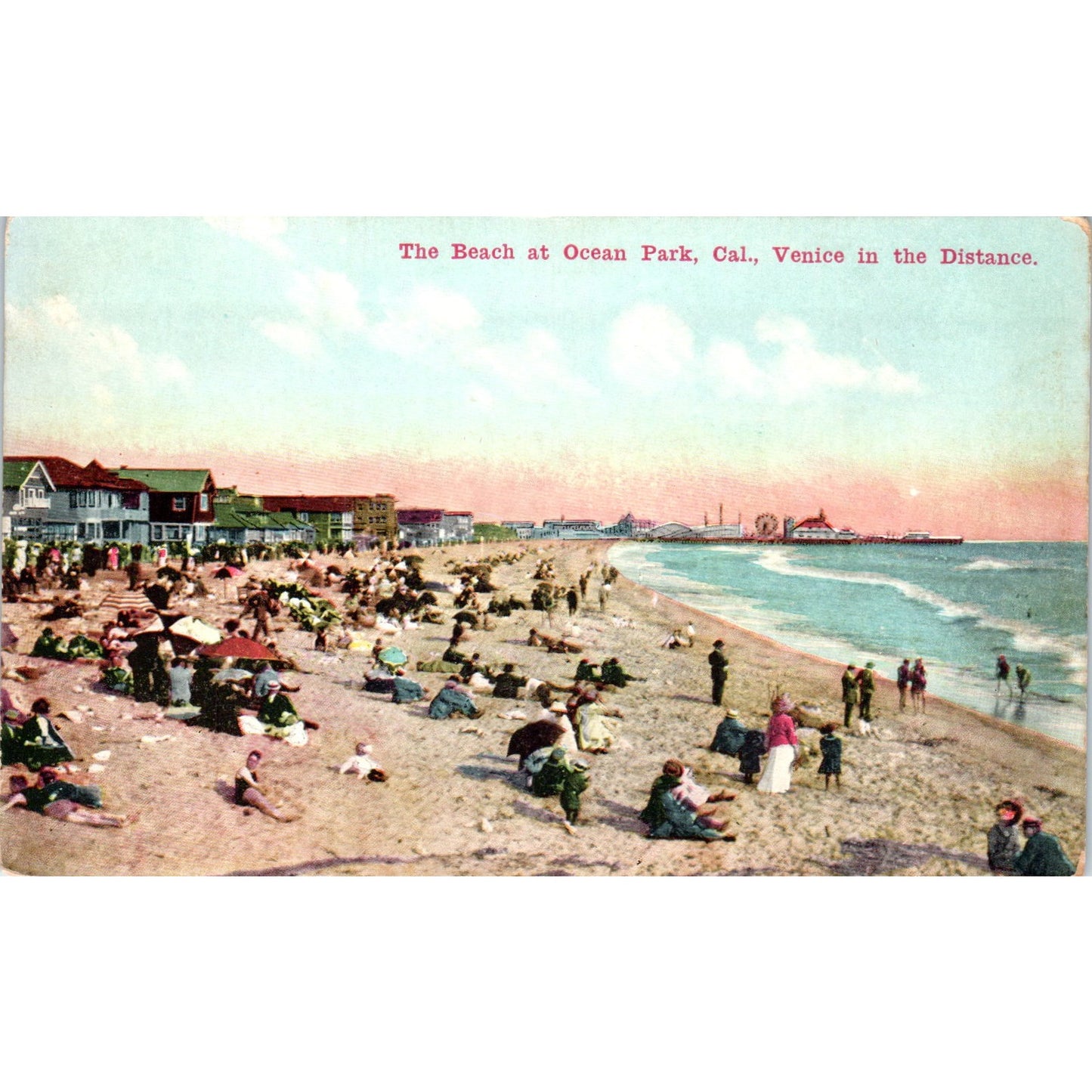 Ocean Park California Beach c1910 Original Postcard P2-10