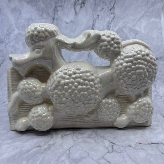 Rare MCM Lusterware Poodle TV Lamp USA Pottery 9x12" WORKS TI9