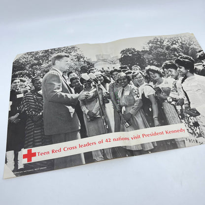 1963 Teen Red Cross Leaders of 42 Nations Visit President Kennedy Poster FL3