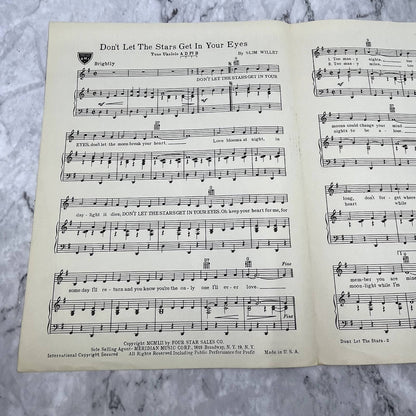 Don't Let The Stars Get In Your Eyes Perry Como 1952 Sheet Music TK2-SM2
