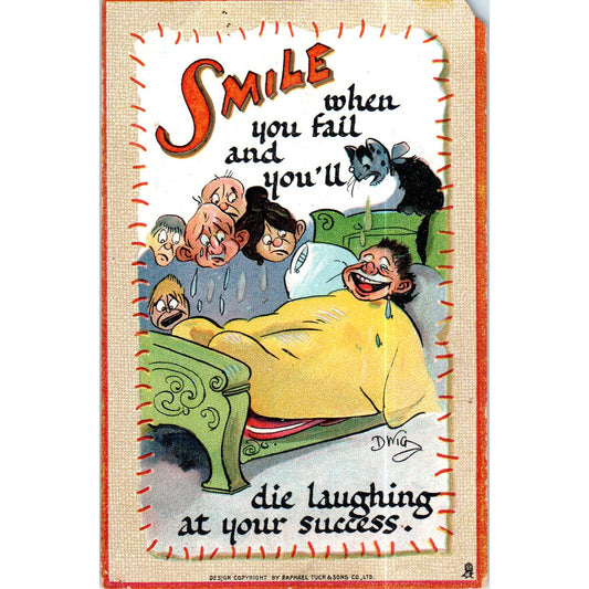 Smile When You Fail Raphael Tuck Original Postcard P2-12