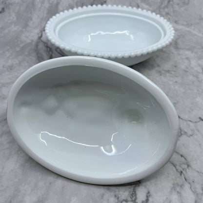 Vintage Indiana White Milk Glass Nesting Hen on Nest Candy Dish 7” TJ3