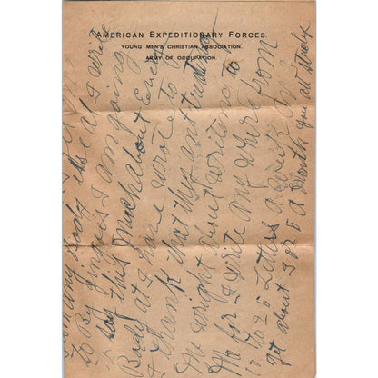 1919 WWI Letter and Envelope From Remagen Germany to Shreve AL AD6