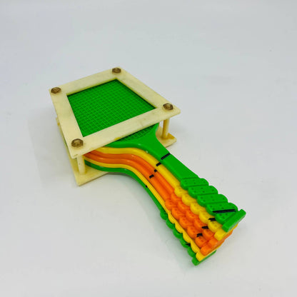 Vintage 1960s 7" Plastic toy tennis racket set of 6 Green Orange Yellow TE1