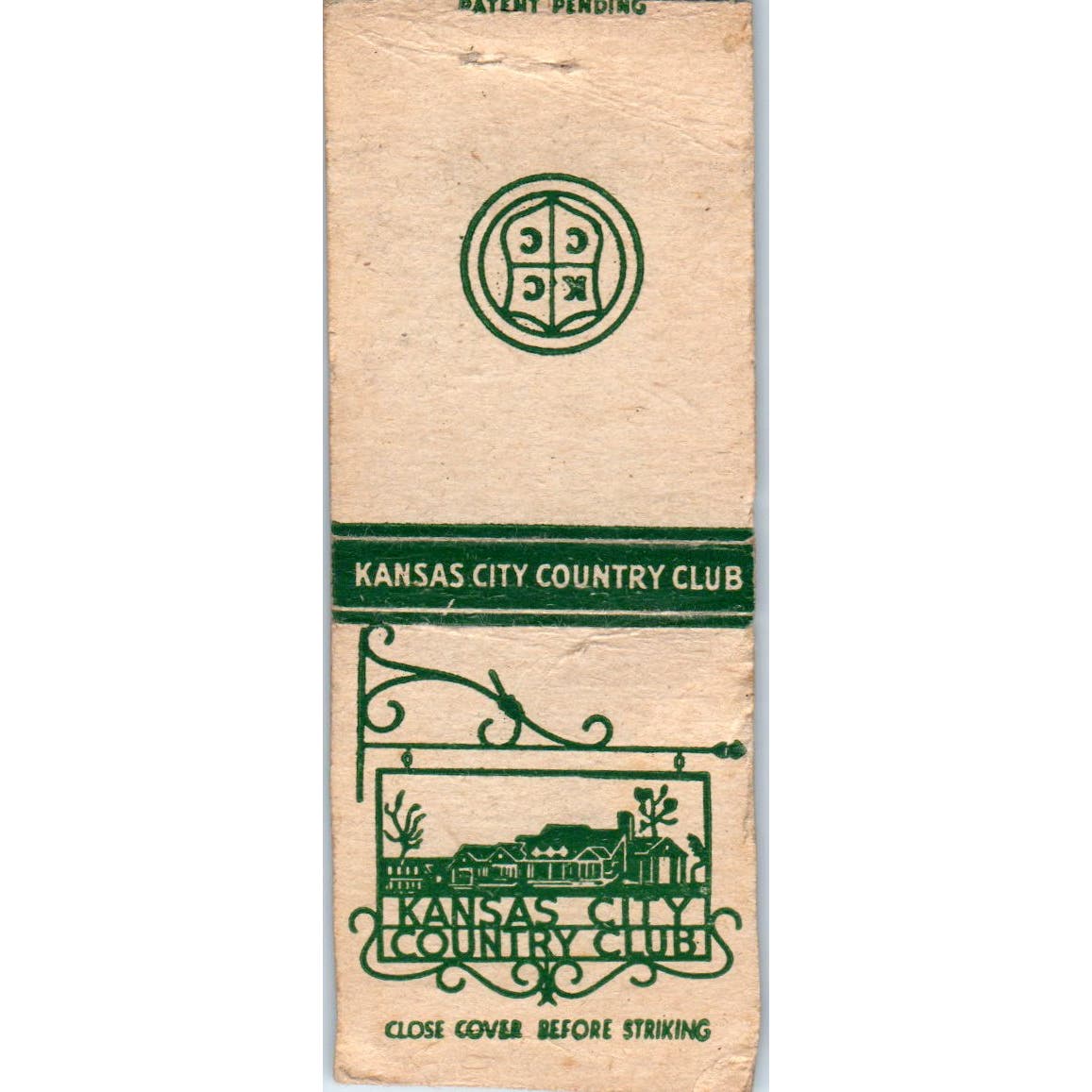 The Kansas City Country Club Kansas City MO Advertising Matchbook Cover SA9-M5