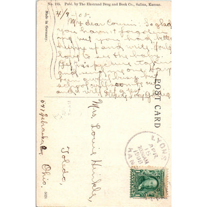 1908 Mushroom Rock Ellsworth County Kansas Original Postcard TK1-24