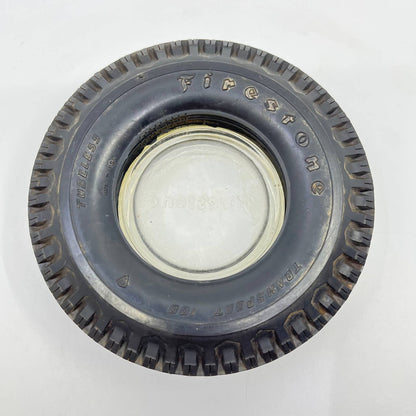 Firestone Transport 100 Tubeless Tire Glass Advertising Ashtray TE3