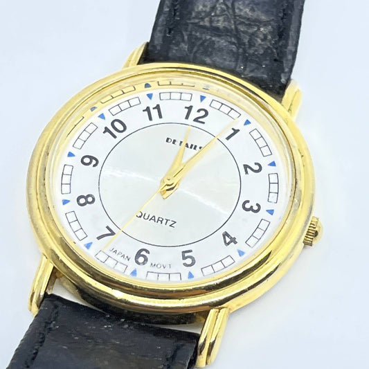 Details Quartz Women's Watch Wristwatch Gold Tone Leather Band SD5
