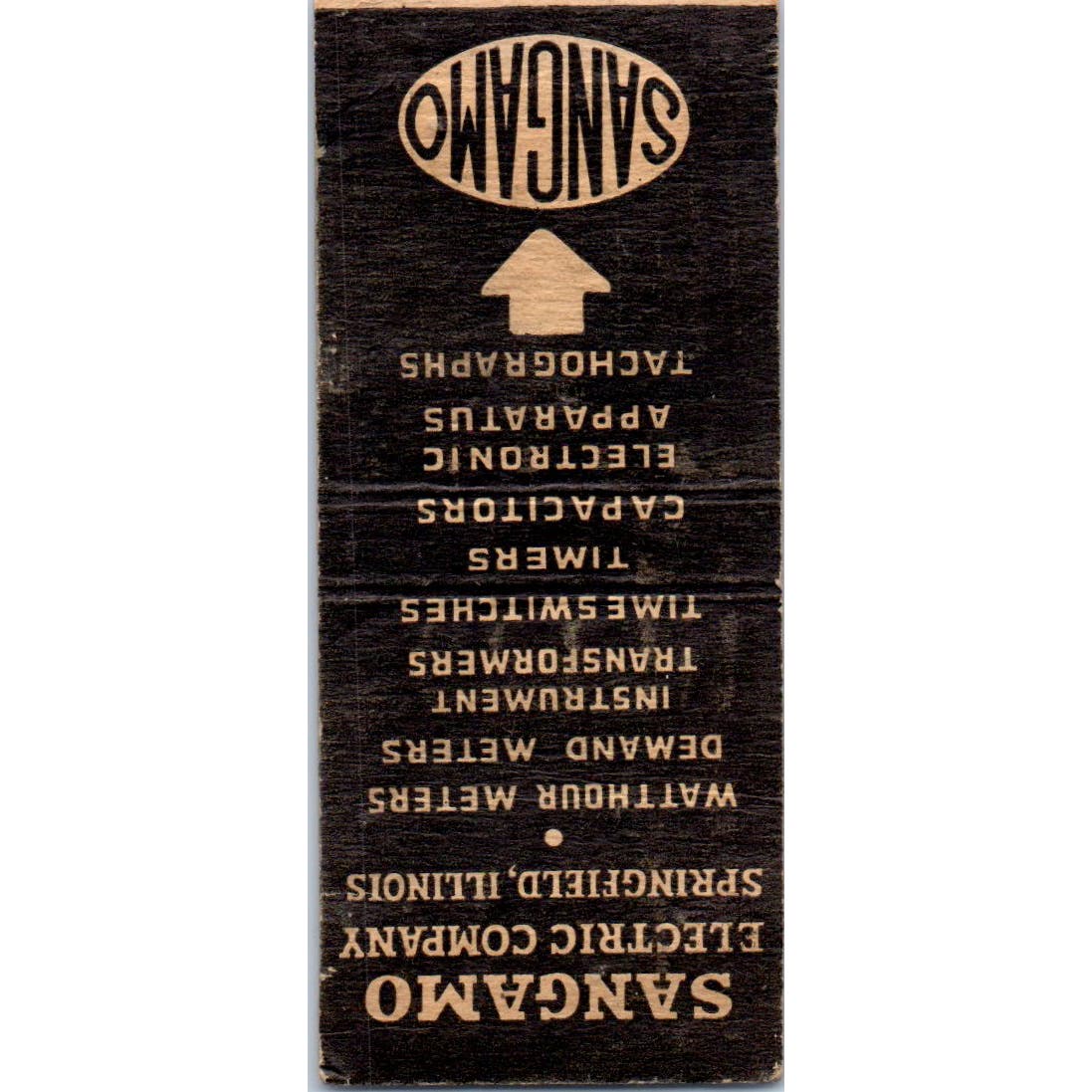 Sangamo Electric Company Springfield Illinois Advertising Matchbook Cover SA9-M2