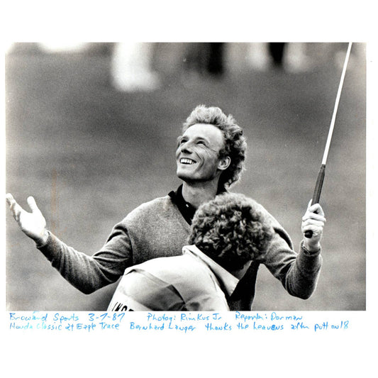 1987 Press Photo Golf Bernhard Langer Eagle Trace Honda Classic 8x10" AD2