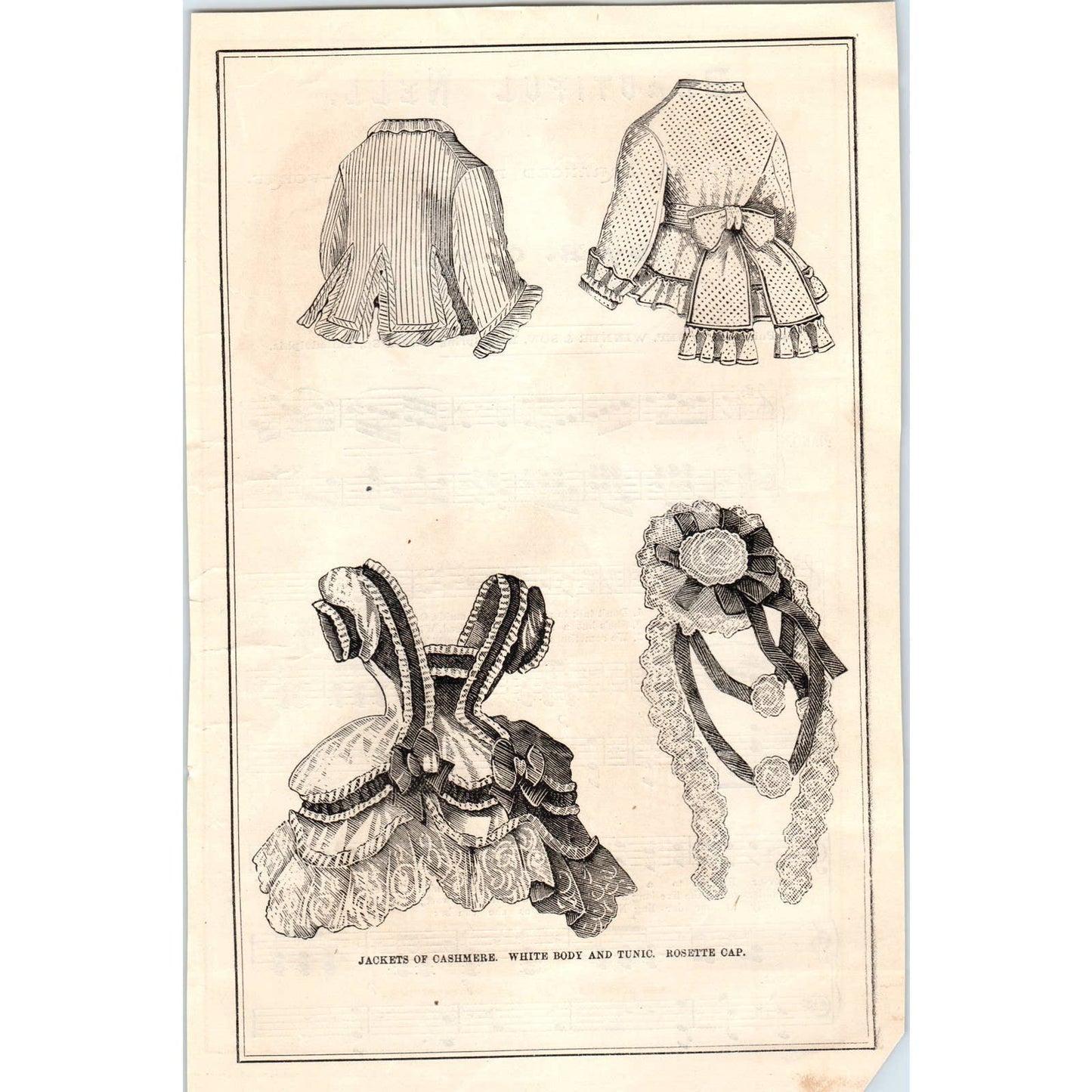 Jackets of Cashmere - Victorian Fashion Plate - 1878 Original Plate TJ7-L2