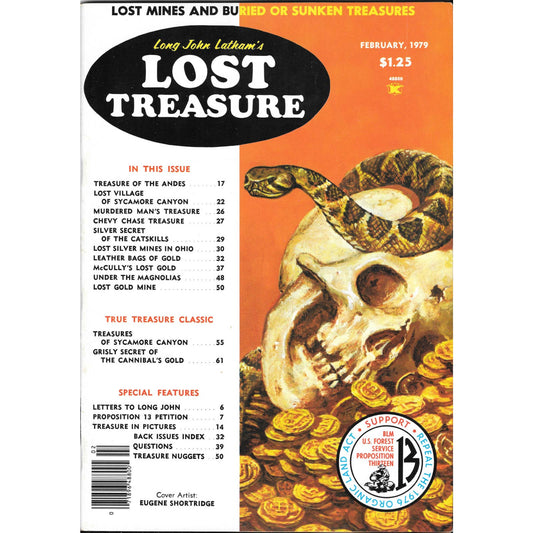 Long John Lathams Lost Treasure Magazine Lost Mines, Buried, Sunken Feb 1979 M1