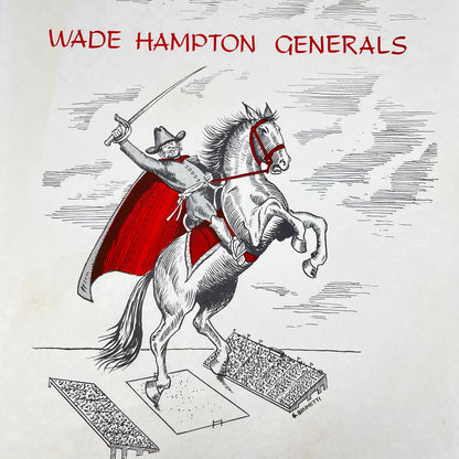 Vintage Wade Hampton High School Greenville South Carolina Generals Poster FL1