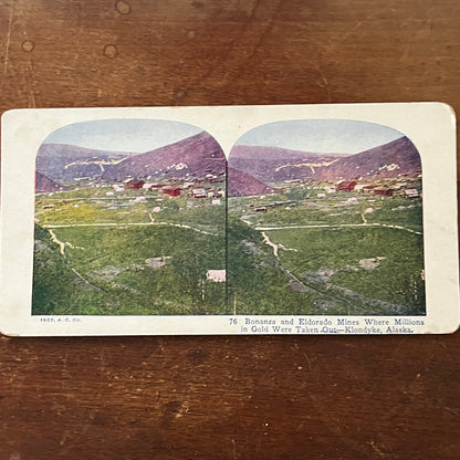 Bonanza & El Dorado Mines Klondike Alaska Antique Stereoview Card H2-4