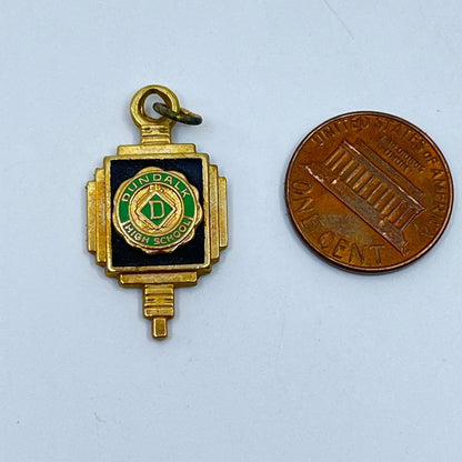 Vintage Art Deco Dundalk High School Charm Pendant Baltimore MD SD3-1