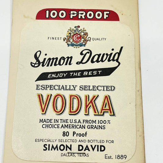 Simon David Vodka Label Dallas Texas